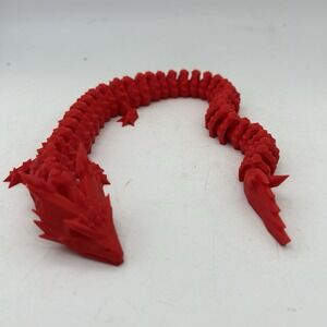 3D Articulated Dragon Red Fidget Toys Home Office Decor  15 "